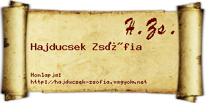 Hajducsek Zsófia névjegykártya